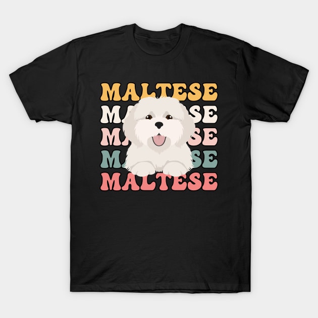 Maltese Dog T-Shirt by The Jumping Cart